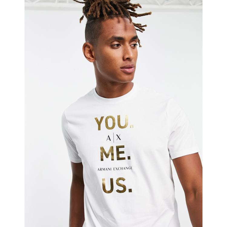 Armani Exchange x You Me Us logo t shirt in white ASOS