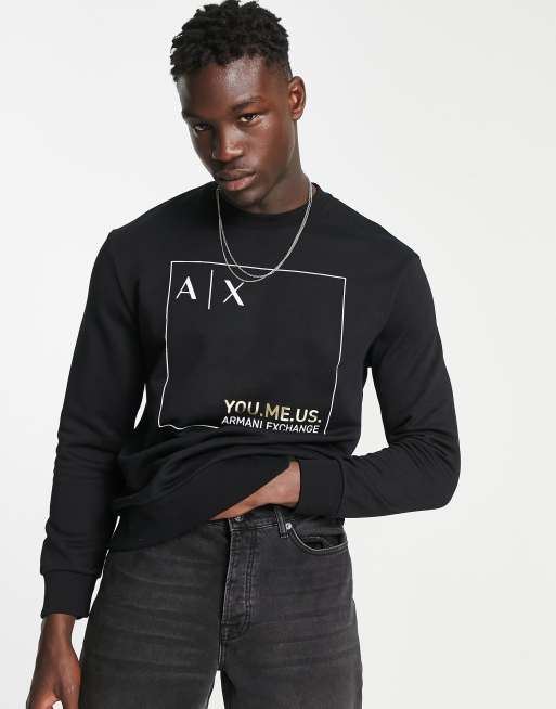 Armani Exchange x You Me Us sweatshirt in black ASOS