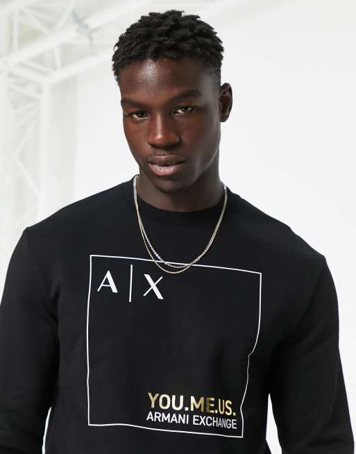 Armani Exchange x You Me Us sweatshirt in black ASOS