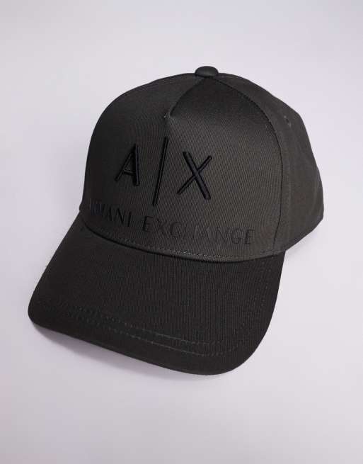 Armani Exchange – Zielona czapka z daszkiem z dużym logo, 3 z 3