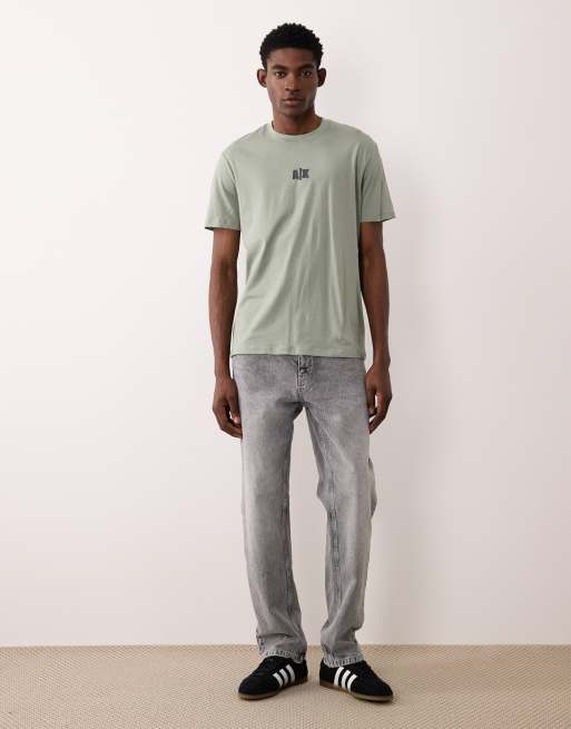 Armani Exchange – Zielony T-shirt z logo na piersi, 2 z 5