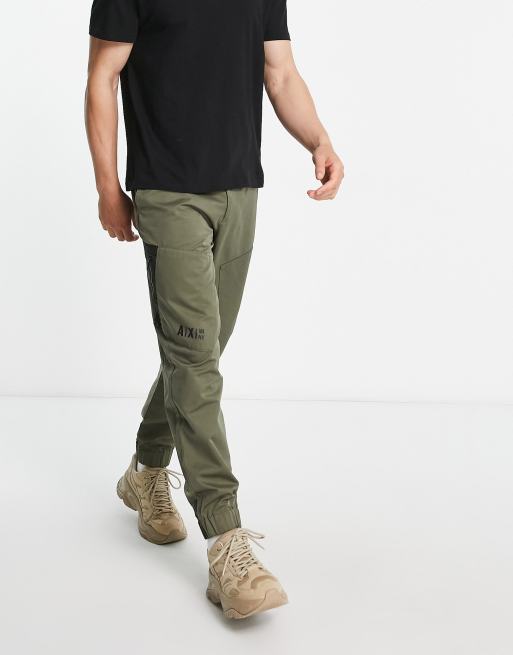 Armani Exchange zip pocket cargo trousers in khaki ASOS