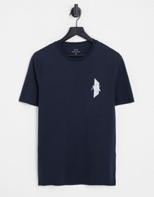 Armani Exchnage small logo t-shirt in navy