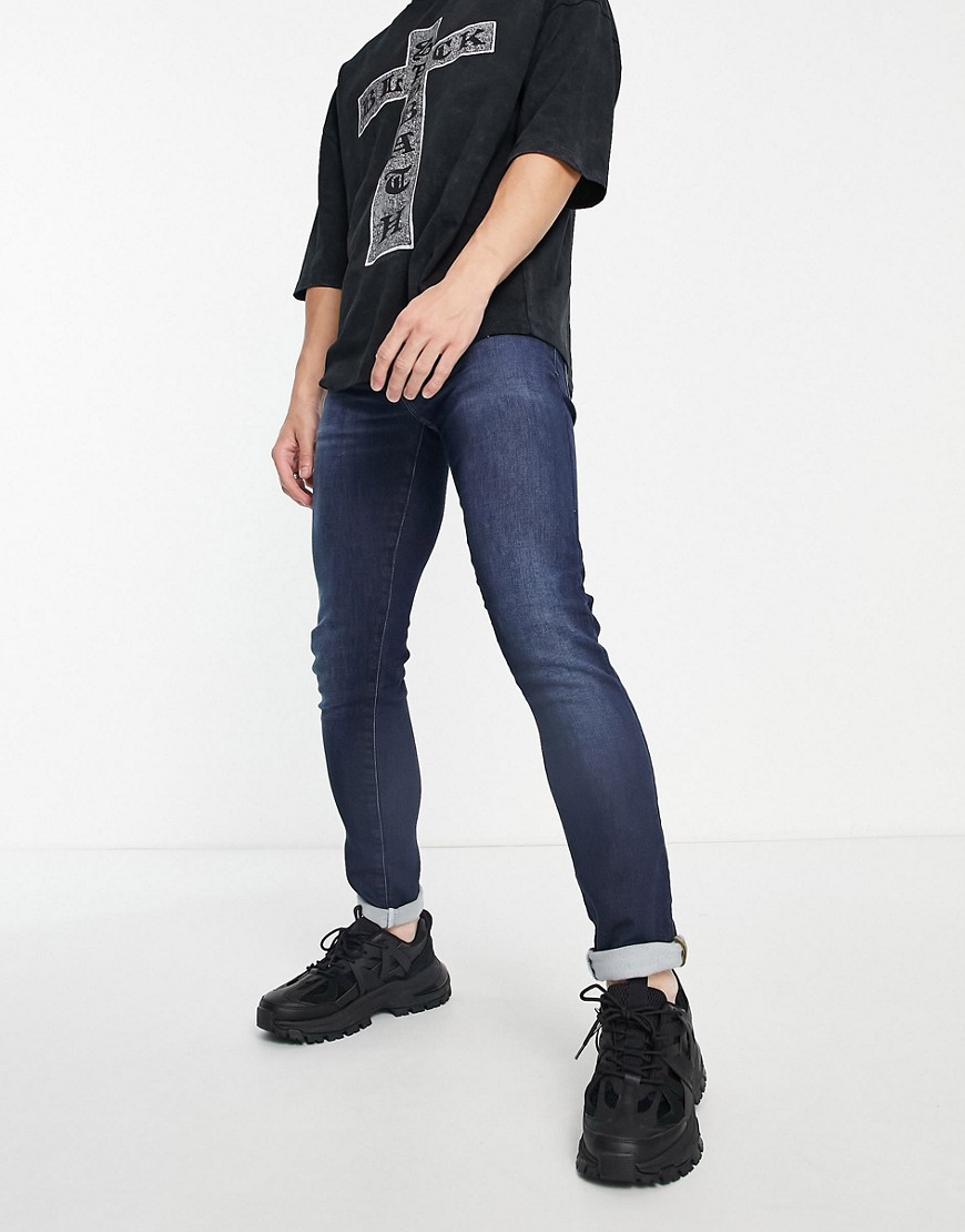 Armani Exchnange J14 skinny fit jeans in mid wash-Blue