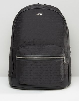 Armani Jeans All Over Logo Backpack Bag 
