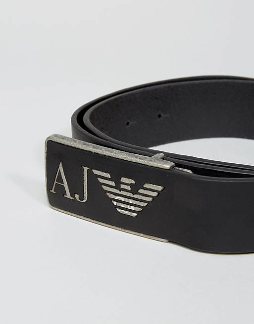 Voorouder ochtendgloren Zich verzetten tegen Armani Jeans Logo Belt In Black | ASOS