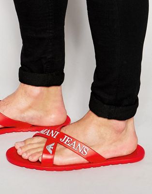 armani jeans flip flops
