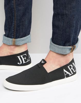 Armani Jeans Logo Slip On Plimsolls in 