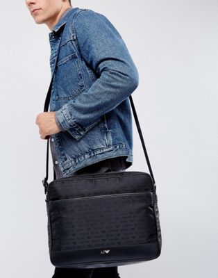 armani jeans logo messenger bag