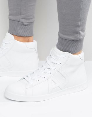 Armani Jeans - Scarpe da ginnastica alte bianche con logo | ASOS