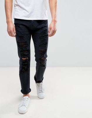 Armani Jeans Slim Tapered Jeans Ripped 