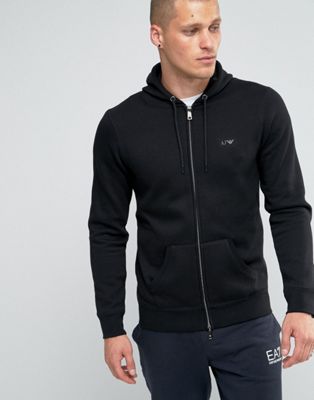Armani Jeans Zip Up Hoodie with Logo In 