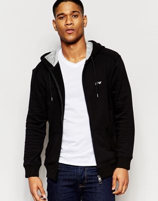 Armani Jeans Zip Up Hoodie with Logo | ASOS
