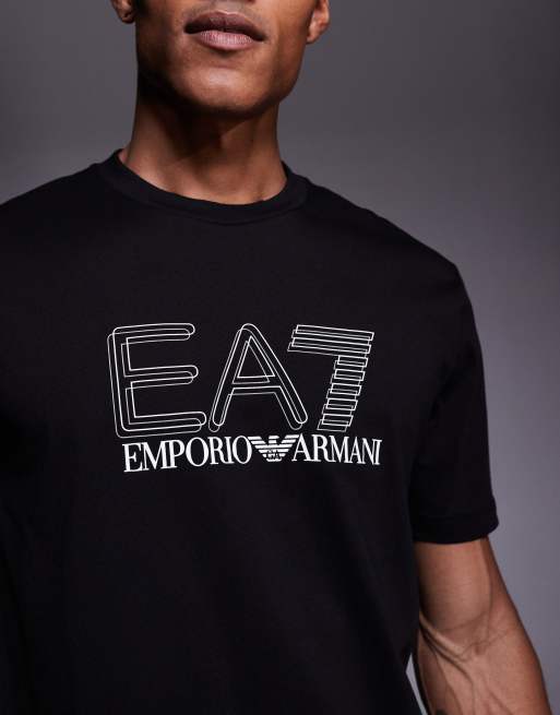 Armani - T-shirt met ronde hals en EA7 logo in zwart, 5 van 5