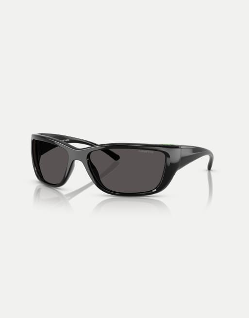 Arnette – Bubblewrap – Rechteckige Sonnenbrille in Schwarz mit grauen Gläsern, 2 von 3