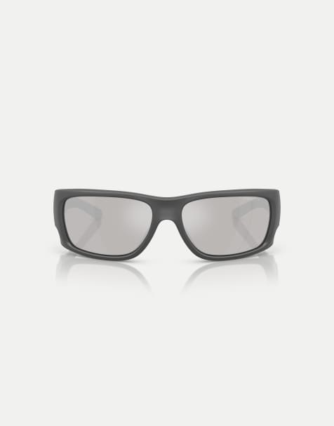 Arnette - Flipside - Lunettes de soleil rectangulaires avec verres argentés effet miroir - Gris mat/brillant - view 1
