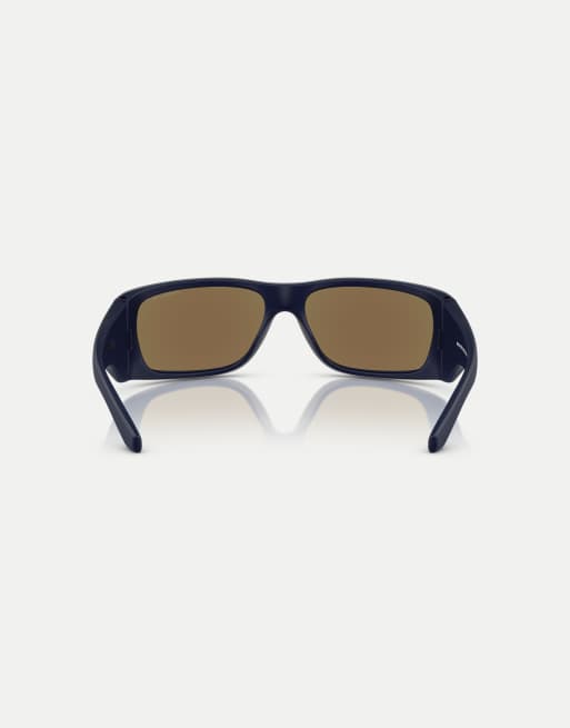 Arnette - Flipside - Lunettes de soleil rectangulaires polarisées avec verres bleus effet miroir - Bleu foncé mat/brillant, 3 de 3