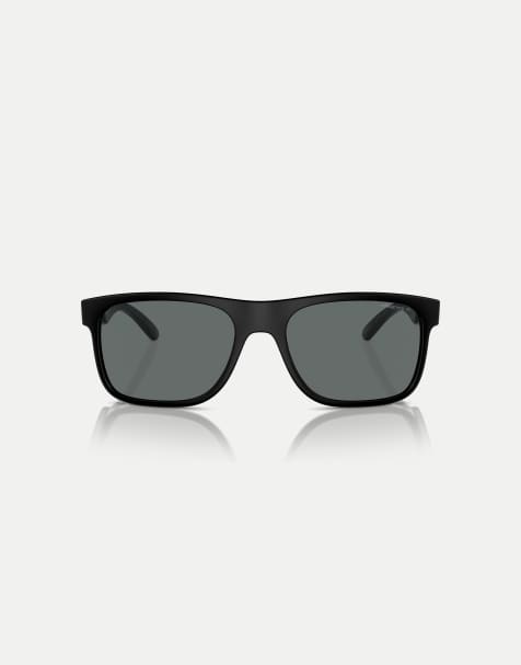 Arnette Khim square polarised sunglasses with grey lens in recycled black - view 1