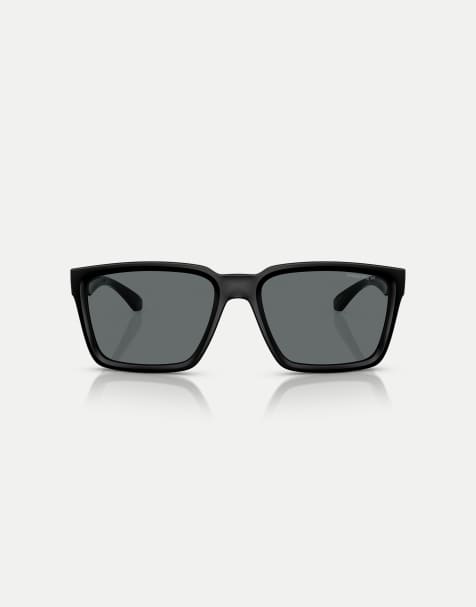 Arnette - Plot Twist - Lunettes de soleil carrés à verres gris polarisés - Noir mat/brillant - view 1