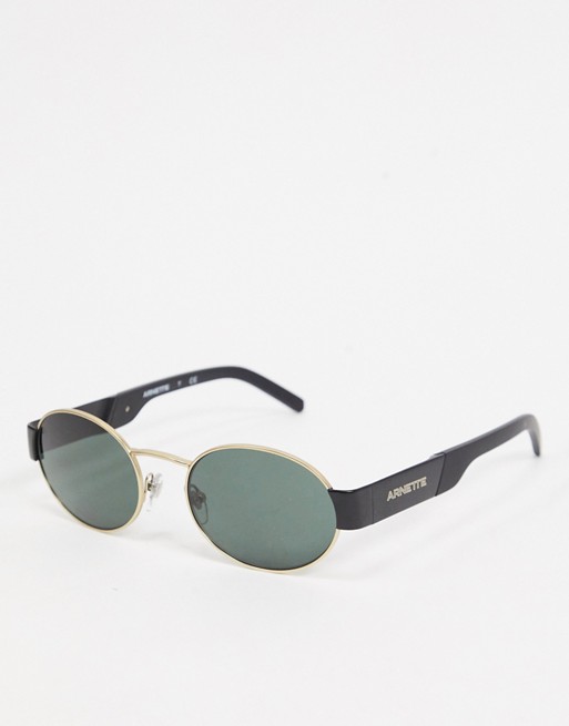 Arnette round sunglasses in black/gold 0AN3081