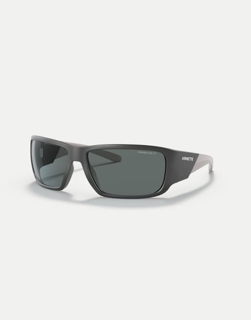 Arnette - Snap II - Lunettes de soleil à verres rectangulaires gris polarisés - Gris foncé mat, 2 de 3