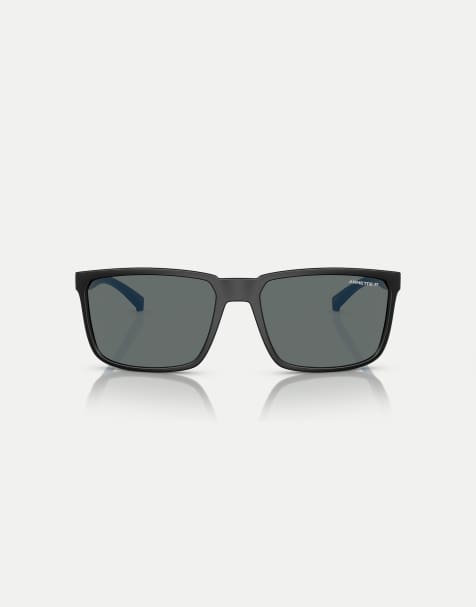 Arnette – Stripe – Rechteckige, polarisierte Sonnenbrille in mattem Schwarz mit grauen Gläsern - view 1
