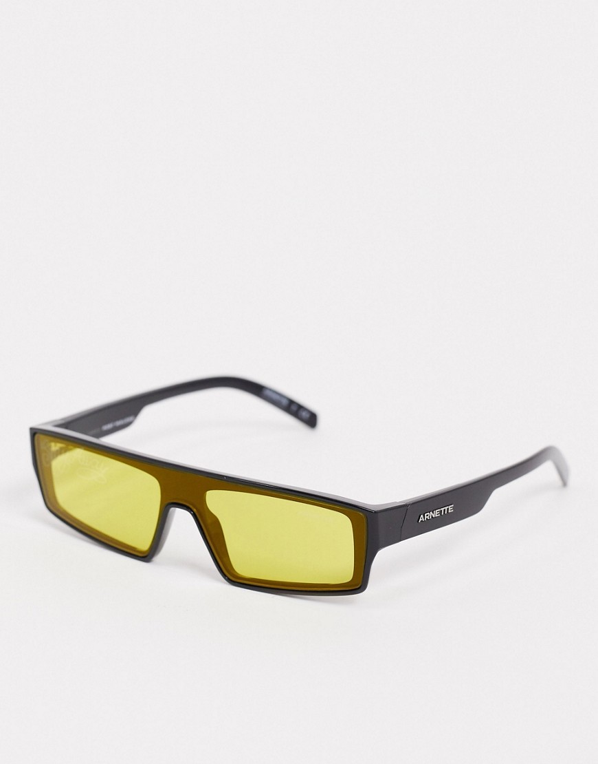 Arnette x Post Malone – Svarta solglasögon med gula glas