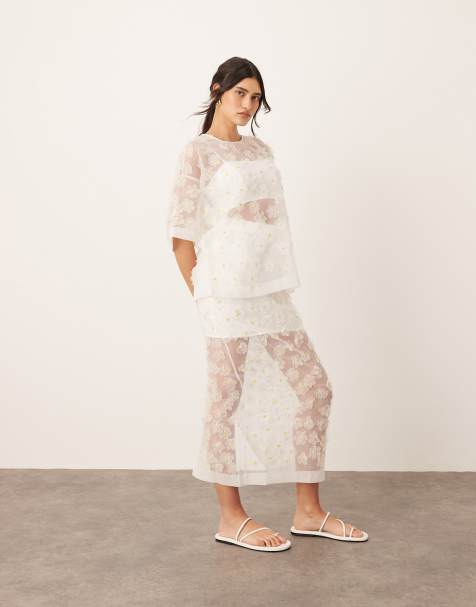 ARRANGE 3D daisy sheer column maxi skirt - part of a set - view 1