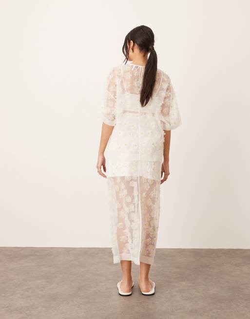 ARRANGE 3D daisy sheer column maxi skirt - part of a set, 3 of 5