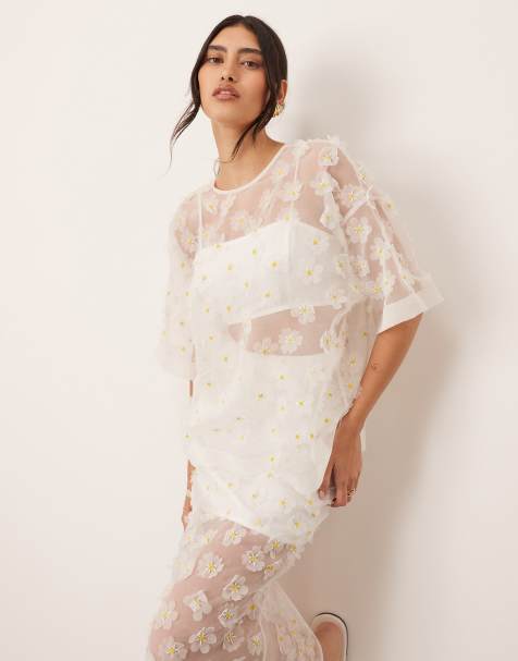 ARRANGE 3D daisy sheer oversized T-shirt - part of a set - view 1