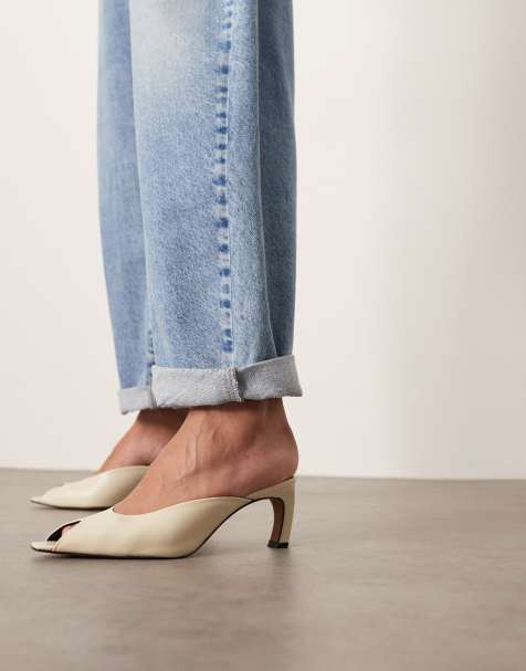 ARRANGE - Agnes - Mules à talon en cuir de qualité supérieure - Blanc cassé - view 1