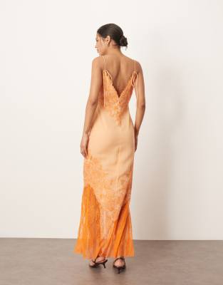 Arrange Applique Embroidered Lace Paneled Cami Maxi Dress