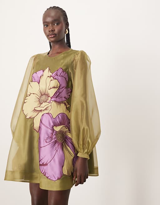 a line dress with sleeves Long Sleeve Sequin Formal Luxury sustainable fabric KissProm Modest A-Line Long Sleeve