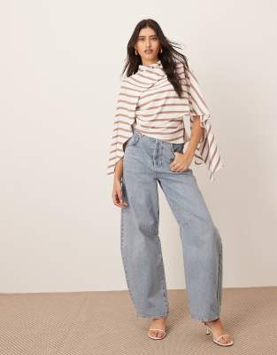 Arrange Asymmetric Top With Drape Neck Detail In Multi