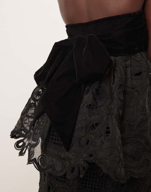 ARRANGE bandeau velvet floral cornelli top in black - part of a set, 2 of 4
