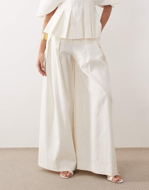 ARRANGE – Białe spodnie z zakładkami, część zestawu - view 1