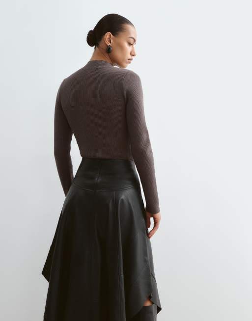 ARRANGE body en maille douce à manches longues marron, 4 de 4