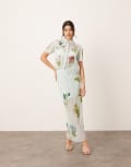 [ARRANGE] ARRANGE botanical floral embellished lace midi skirt in light blue (part of a set) 8 Light Blue