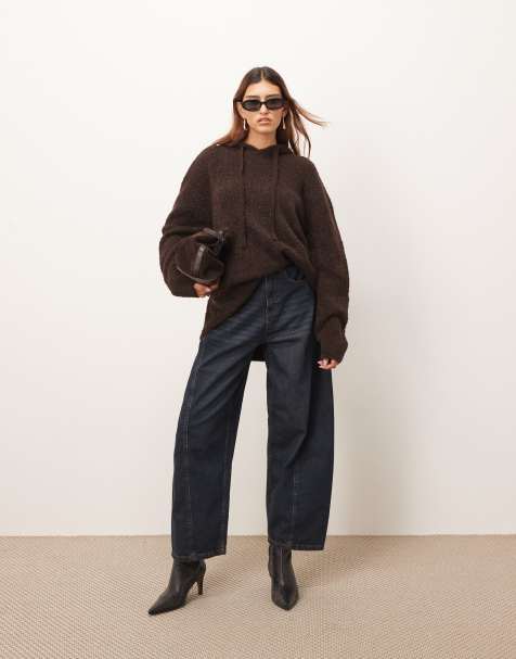 ARRANGE boucle hoodie in chocolate - view 1