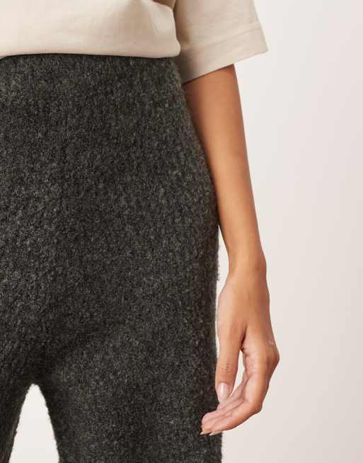ARRANGE boucle knit straight leg pants in charcoal (part of a set), 3 of 5