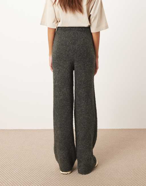 ARRANGE boucle knit straight leg pants in charcoal (part of a set), 5 of 5