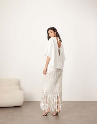 Arrange Boxy Seamed Top With Tie Back Detail