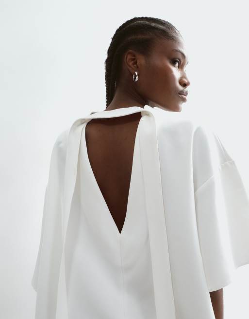 ARRANGE boxy top with open back in ivory, 5 of 5