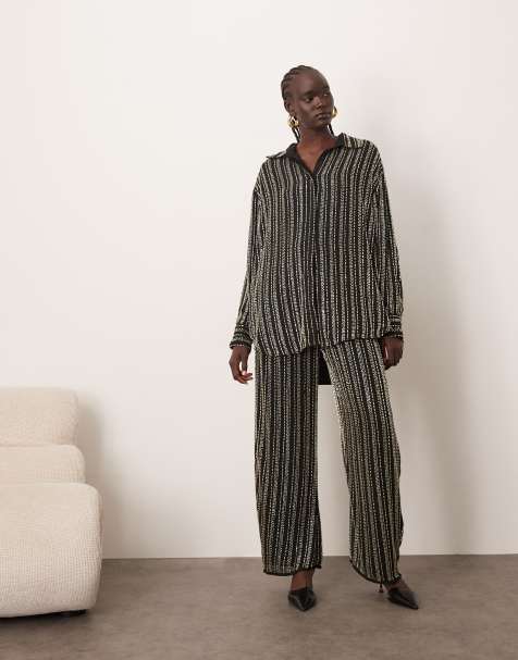 ARRANGE - Broek met lineaire kralen, deel van co-ord set - view 1