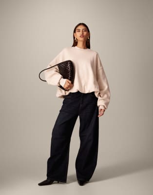 ARRANGE bubble hem sweatshirt in oatmeal