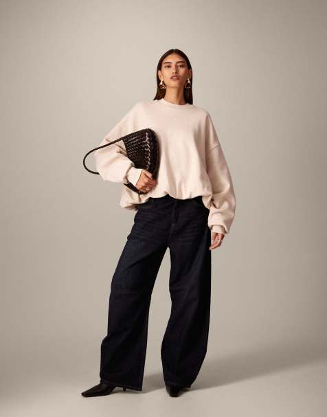 ARRANGE bubble hem sweatshirt in oatmeal