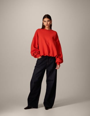 Arrange Bubble Hem Sweatshirt In Red