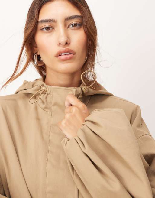 ARRANGE - Veste coupe-vent à ourlet boule - Taupe