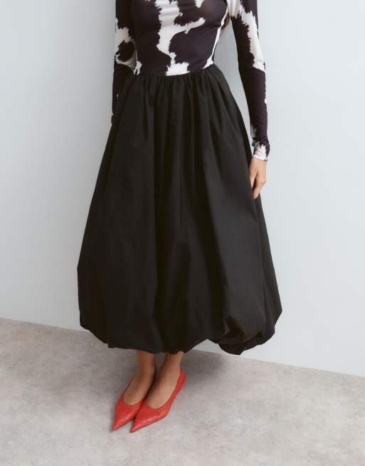 ARRANGE bubble midi skirt in black, 2 of 5