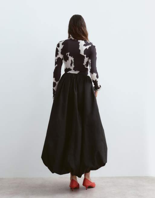 ARRANGE bubble midi skirt in black, 4 of 5
